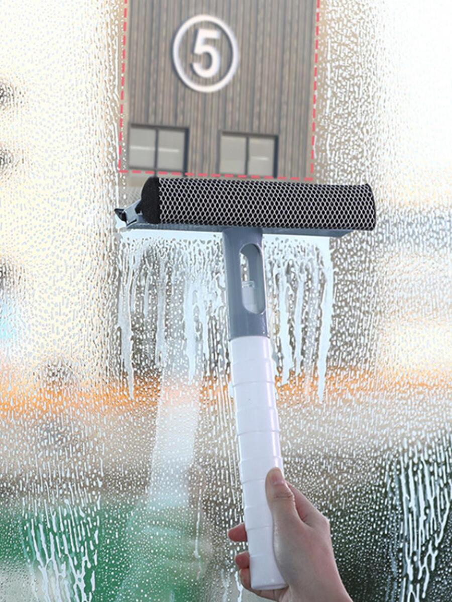 1pc PP Cleaning Scraper, Modern Long Handle Window Cleaning Brush For Home - Blue - View 1