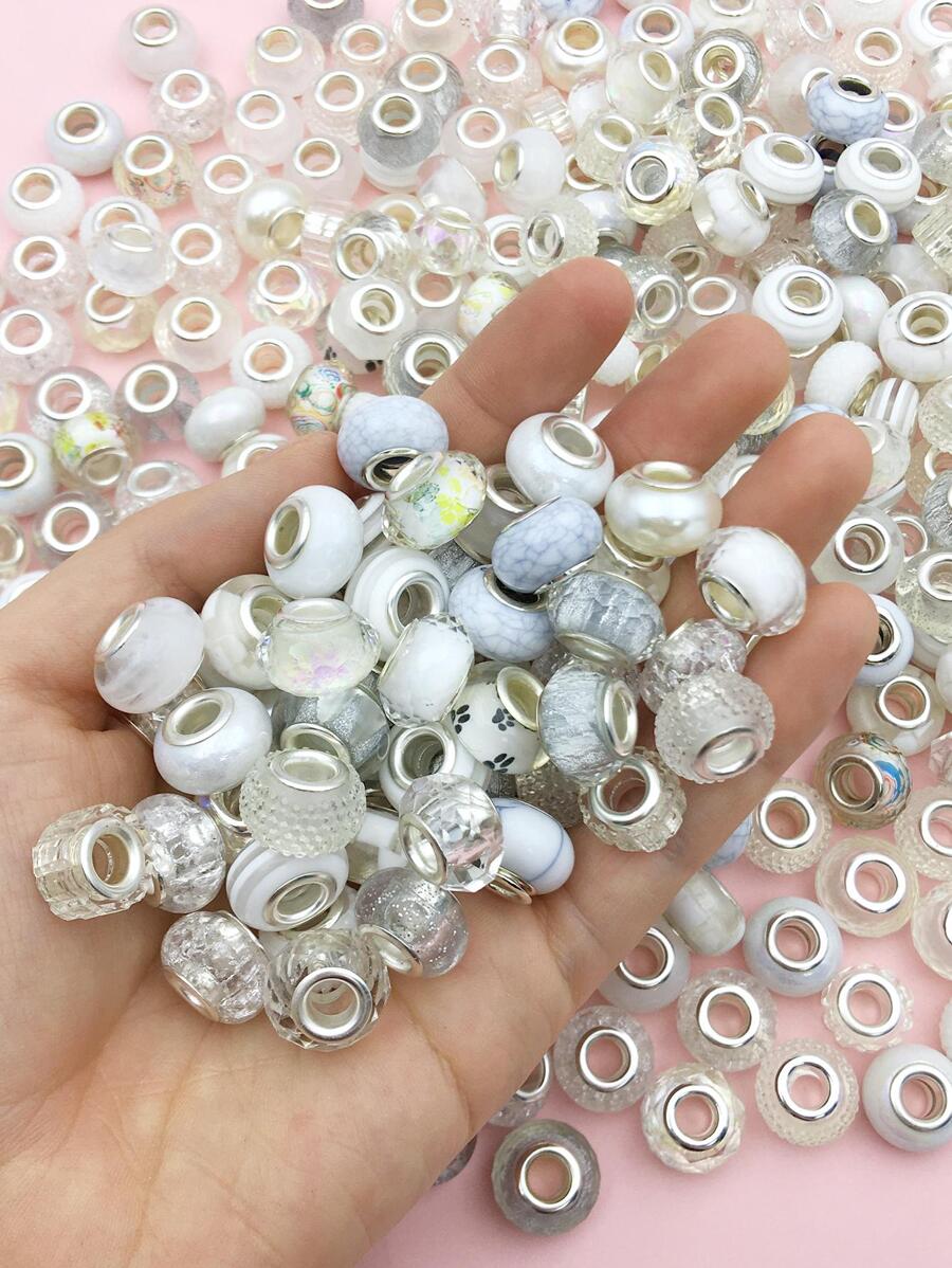 20 件/套随机混色欧式亚克力大孔珠手链隔珠适用于手链项链串珠手工配件