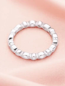 Nhẫn bạc trang trí bằng đá khối Zirconia quyến rũ dành cho nữ để làm quà tặng - Bạc - Xem 6