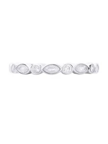 Nhẫn bạc trang trí bằng đá khối Zirconia quyến rũ dành cho nữ để làm quà tặng - Bạc - Xem 4