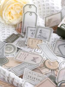 100入組混合圖案貼紙 - 綠色 - 查看 1