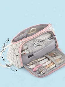 1 Túi Bút Chì Khối Màu, Túi Đựng Văn Phòng Phẩm Nhiều Lớp Hiện Đại Cho Trung Học Cao Đẳng & Văn Phòng - Màu tím  Violet - Xem 2