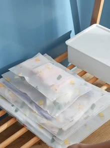 4 cái Túi đựng đồ có thể gập lại PEVA, Túi đựng đồ du lịch in hình trái cây hiện đại cho gia đình - Nhiều màu - Xem 2