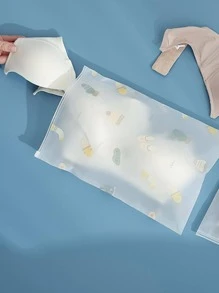 4 cái Túi đựng đồ có thể gập lại PEVA, Túi đựng đồ du lịch in hình trái cây hiện đại cho gia đình - Nhiều màu - Xem 3