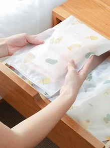 4 cái Túi đựng đồ có thể gập lại PEVA, Túi đựng đồ du lịch in hình trái cây hiện đại cho gia đình - Nhiều màu - Xem 6