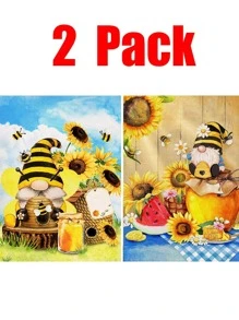 2包塑膠DIY鑽石現代小矮人圖案DIY鑽石畫 - 黃色 - 查看 1