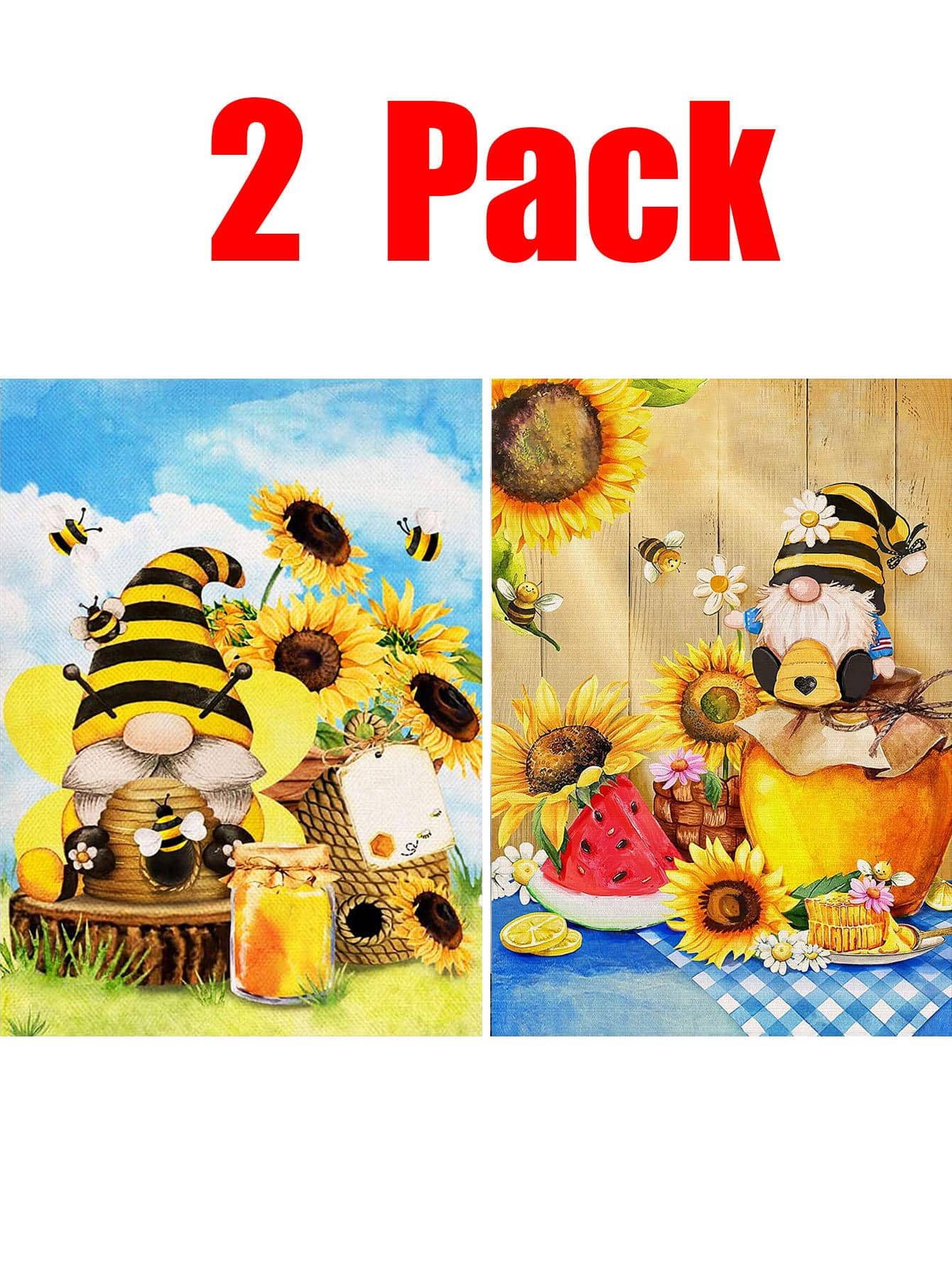 2包塑膠DIY鑽石現代小矮人圖案DIY鑽石畫 - 黃色 - 查看 1