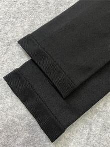 1pair Black Nylon Calf Compression Sleeves Running Leg Sleeve Socks For Shin - Black - View 3