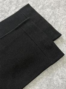 1pair Black Nylon Calf Compression Sleeves Running Leg Sleeve Socks For Shin - Black - View 2