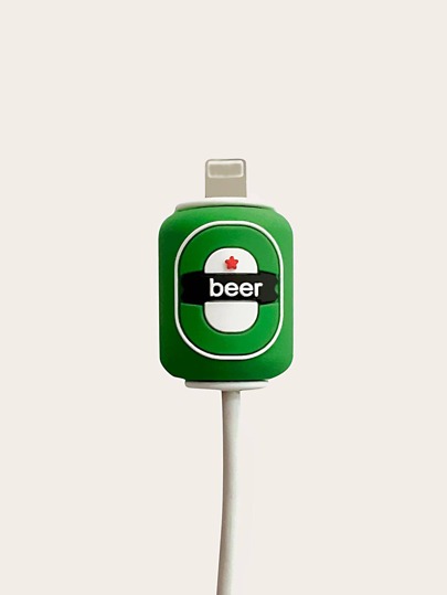 Beer Themed Silicone Protective Case Compatible With Apple Phone Data Cable, Cartoon Bite-Proof Cable Protector, Small Gift