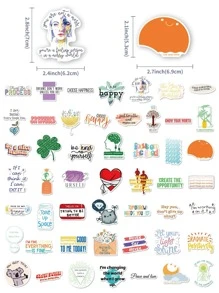 Nhãn dán đồ họa khẩu hiệu 50 chiếc - Nhiều màu - Xem 3