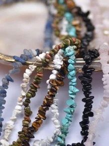 100 mảnh vỡ tự nhiên Hạt đá 3-6mm 7 Luân xa Bộ đá quý Vòng tay pha lê DIY Vòng tay trang sức Phụ kiện trang sức thủ công Handmade Vòng cổ đá quý tự nhiên Vòng đeo tay mắt cá chân Phụ kiện làm dây chuyền thắt lưng - thạch anh tím hồng - Xem 3