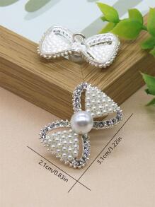 2 chiếc Nút hợp kim kẽm, Trang trí ngọc trai giả hiện đại Nút hình nơ cho gia đình - Nhiều màu - Xem 2