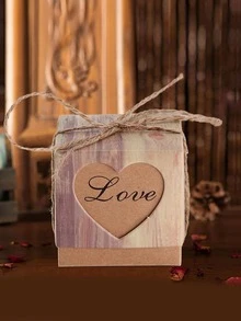 50pcs Paper Gift Box, Modern Heart & Letter Design Gift Box For Home - Multicolor - View 5