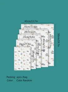 4 cái Túi đựng đồ có thể gập lại PEVA, Túi đựng đồ du lịch in hình trái cây hiện đại cho gia đình - Nhiều màu - Xem 7