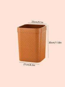 1入組塑料垃圾桶，家用簡約素色垃圾桶 - 橘色 - 查看 5