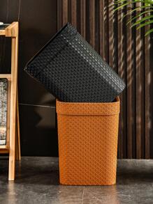 1入組塑料垃圾桶，家用簡約素色垃圾桶 - 橘色 - 查看 10