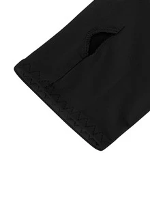 1 pieza Chal de ciclismo sólido de poliéster con protección solar anti-UV y manga de brazo de hielo - Negro - Ver 4