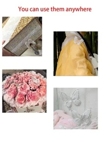 10 cái Trang trí DIY Thiết kế Con bướm - trắng - Xem 4