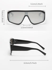 1pair Women One-Piece Fashionable Sunglasses For Outdoor Travel Street Sunglasses Beach Sun Glasses Beach Accessories For Women Sun Glasses Sunglasses Shades Basics And Suit For Sweater Jeans Sweatpants Hoodie Jackets Dress And Long Sleeve Shirt Fashionable Shade Elegant Outfit Family Outings Travel Vacation Holiday For Summer Beach Vacation,Outdoor,Travel - Silver - View 4