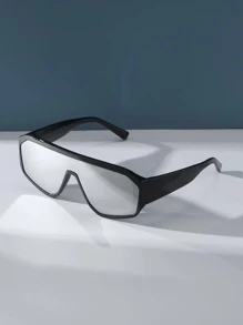 1pair Women One-Piece Fashionable Sunglasses For Outdoor Travel Street Sunglasses Beach Sun Glasses Beach Accessories For Women Sun Glasses Sunglasses Shades Basics And Suit For Sweater Jeans Sweatpants Hoodie Jackets Dress And Long Sleeve Shirt Fashionable Shade Elegant Outfit Family Outings Travel Vacation Holiday For Summer Beach Vacation,Outdoor,Travel - Silver - View 3