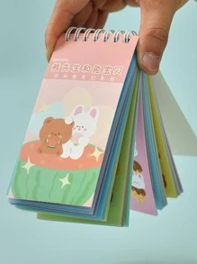 1入組卡通兔子和熊圖案什錦貼紙，用於DIY工藝多用途裝飾貼紙書，手賬裝飾 - 彩色 - 查看 6