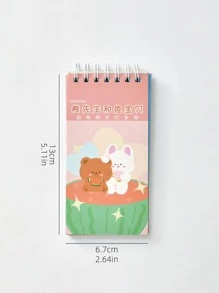 1入組卡通兔子和熊圖案什錦貼紙，用於DIY工藝多用途裝飾貼紙書，手賬裝飾 - 彩色 - 查看 8