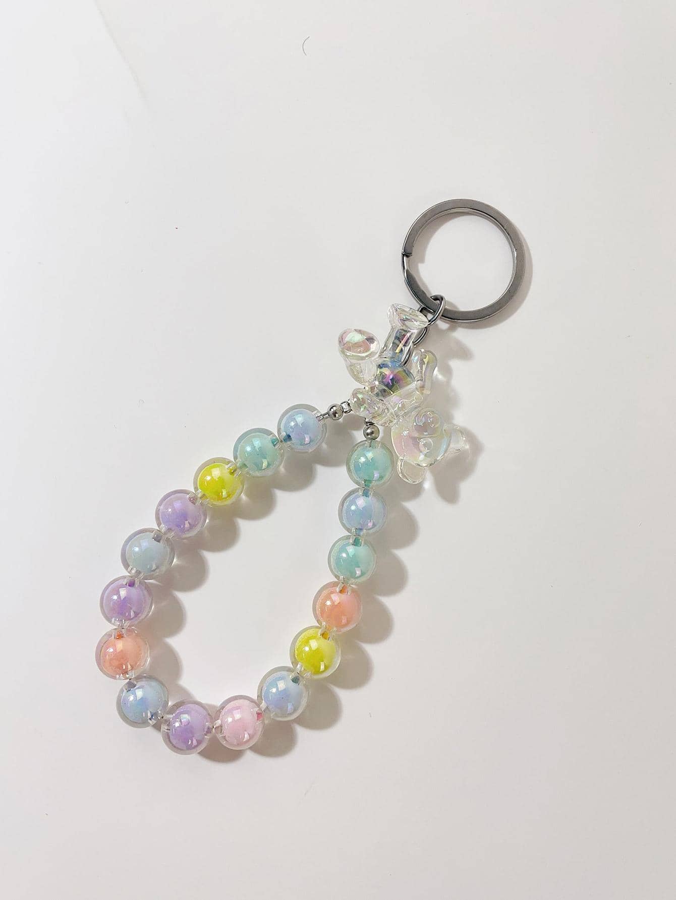 獨角獸和串珠吊墜鑰匙圈 - 彩色 - 查看 1