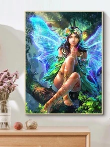 1套ABS DIY鑽石畫無框，仙女圖案DIY鑽石無框畫家居裝飾，禮品 - 彩色 - 查看 2
