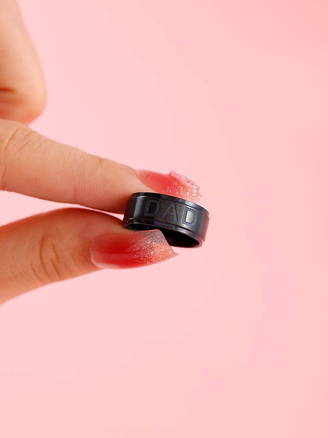 Men Letter Detail Ring