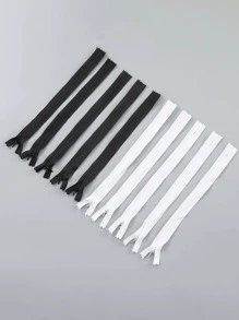 10入組DIY縫紉拉鍊 - 黑與白 - 查看 1