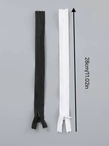 10入組DIY縫紉拉鍊 - 黑與白 - 查看 4