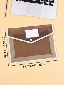 1入組透明文件袋、學校極簡主義防水文件收納袋 - 灰色 - 查看 5