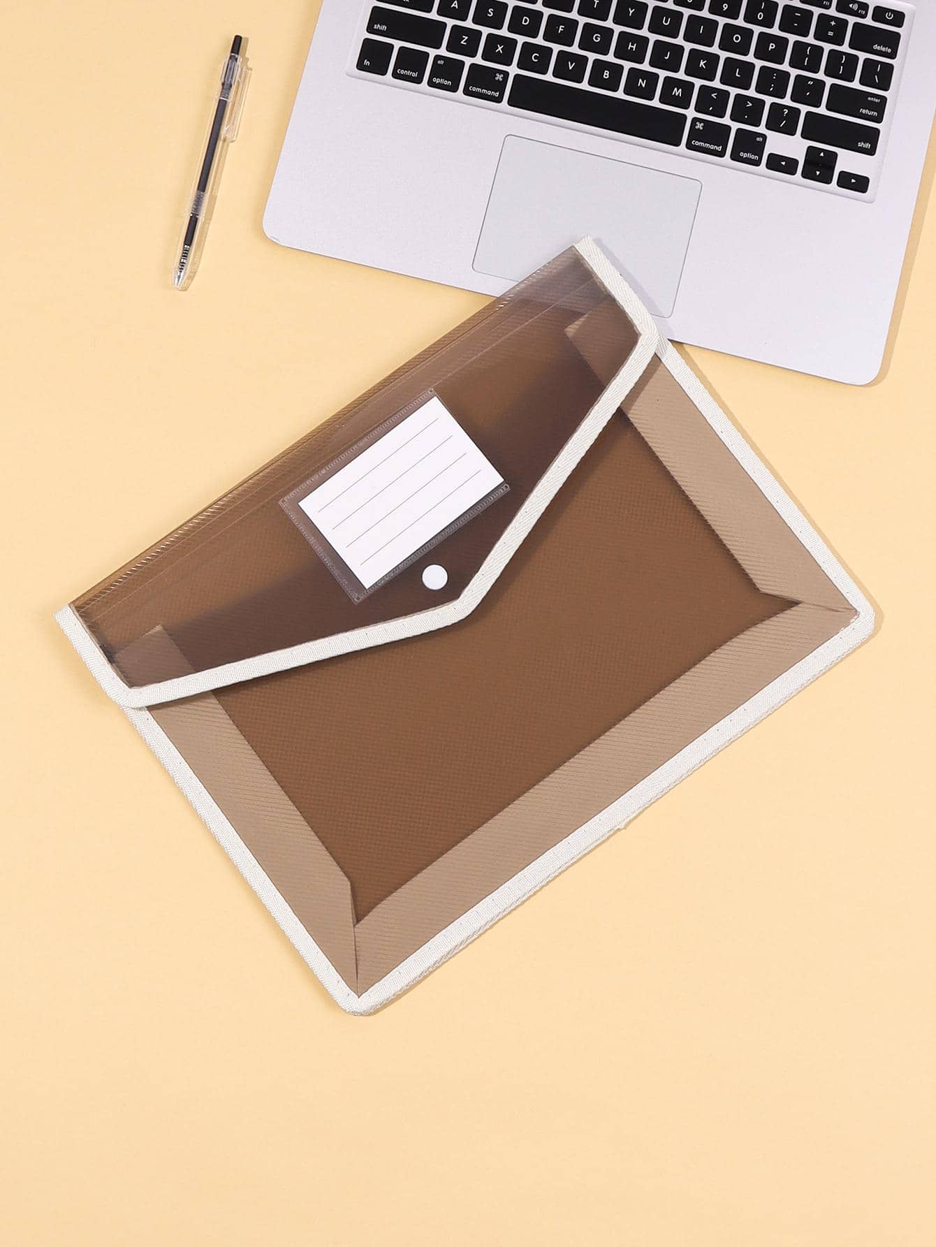 1入組透明文件袋、學校極簡主義防水文件收納袋 - 灰色 - 查看 1