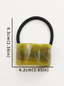 3入組女性矩形裝飾時尚髮圈適用於日常生活 - 彩色 - 查看 8