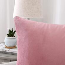 1pc Solid Cushion Cover Without Filler - Baby Pink - View 4