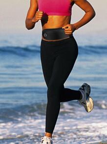 1pc Earphone Hole Detail Waterproof Running Waist Bag - Black - View 9