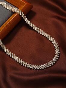 Rhinestone Decor Choker - White - View 3