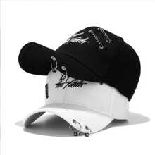 Men Letter Embroidered Baseball Cap Street - White - View 4