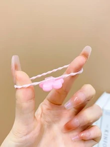 50入組女孩花和蝴蝶結裝飾可愛髮圈適用於頭髮裝飾用品 - 彩色 - 查看 5