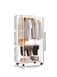 1pc Solid Color Drying Rack - White - View 2