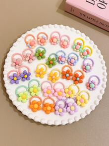 30 cái Trang trí hoa cho bé gái Dây buộc tóc dễ thương để trang trí tóc - Nhiều màu - Xem 6