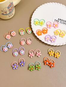30 cái Trang trí hoa cho bé gái Dây buộc tóc dễ thương để trang trí tóc - Nhiều màu - Xem 7