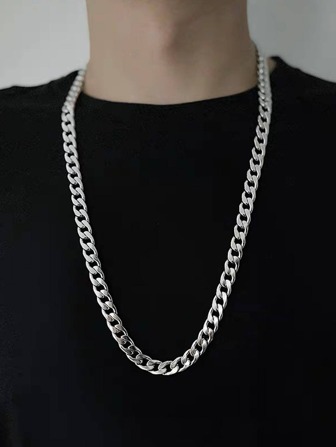 男士極簡鏈條樣式項鍊,適用於首飾類禮品和派對