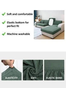 1入組提花彈性沙發座套 - 綠色 - 查看 5