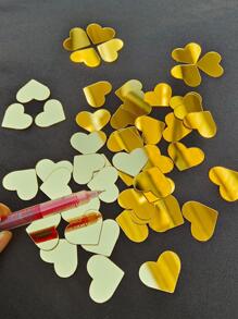 50 miếng dán tường gương hình trái tim - Vàng - Xem 1