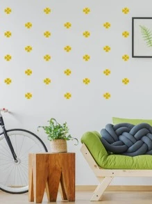 50 miếng dán tường gương hình trái tim - Vàng - Xem 2