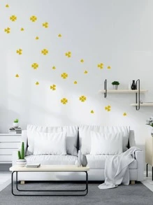 50 miếng dán tường gương hình trái tim - Vàng - Xem 3