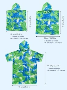 1 chiếc khăn tắm có mũ trùm đầu buộc dây buộc - màu xanh lá - Xem 2