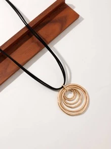 1 Thời Trang Hợp Kim Kẽm Xếp Lớp Hình Tròn Mặt Dây Chuyền Vòng Cổ Cho Nữ Trang Trí Hàng Ngày - Vàng - Xem 1